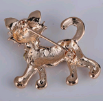 Luxury Gold-Plated crystal Cat Brooch for Scarf or Pashmina - BELLADONNA