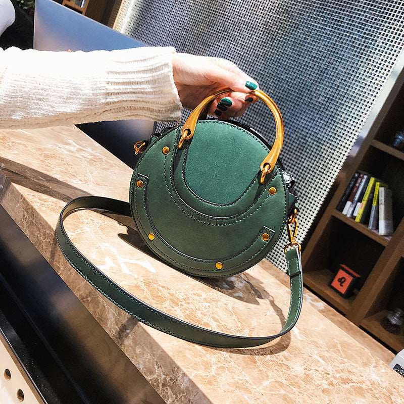 Trendy Country Rustic Glamour with Frosted Stitching Top Quality Messenger Handbag in Black,  Brown or Dark Green - BELLADONNA