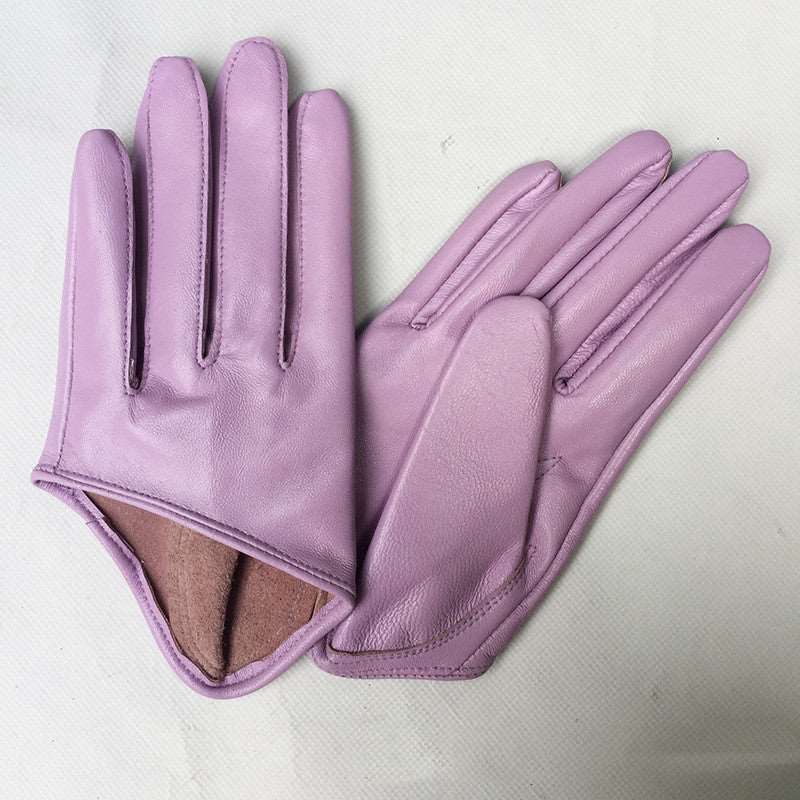 Genuine Soft Sheepskin Leather Short Half Palm Gloves in Gorgeous Colours - BELLADONNA