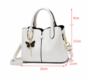 Trendy Women's Fashion  Medium Size Handbag with Long Shoulder Strap in Black, Grey, Pink, Red, White and Black - BELLADONNA