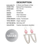 Trendy Feminine Pink Chalcedony .925 Silver Earrings