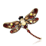 Exquisite Dragonfly with inlaid Crystals and Zirconia Brooch in Six Beautiful Colours - BELLADONNA