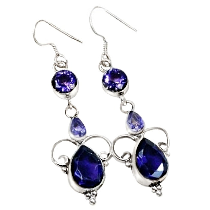 Indonesian Bali - Java Purple Amethyst .925 Sterling Silver Earrings