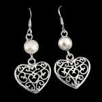 1.70 cts Natural White Pearl , Solid .925 Sterling Silver Earrings