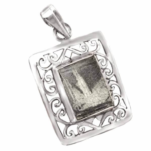 Gibeon Meteorite set in Solid Sterling Silver Pendant - BELLADONNA