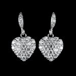 White Cubic Zirconia Hypoallergenic Stainless Steel Heart Earrings - BELLADONNA