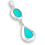 Dainty Turquoise Enamel Coated Gemstone Solid .925 Sterling Silver Pendant