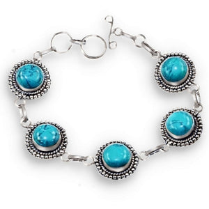 Sante Rosa Turquoise Gemstone 925 Silver Bracelet