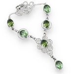 Handmade Green Amethyst Gemstone .925 Silver Plated Necklace