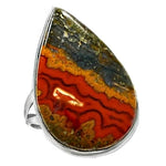 Beautiful Natural Cady Mountain Agate Solid .925 Sterling Silver Ring Size US 8 UK Q
