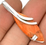 Natural Italian Coral Solid .925 Sterling Silver Pendant