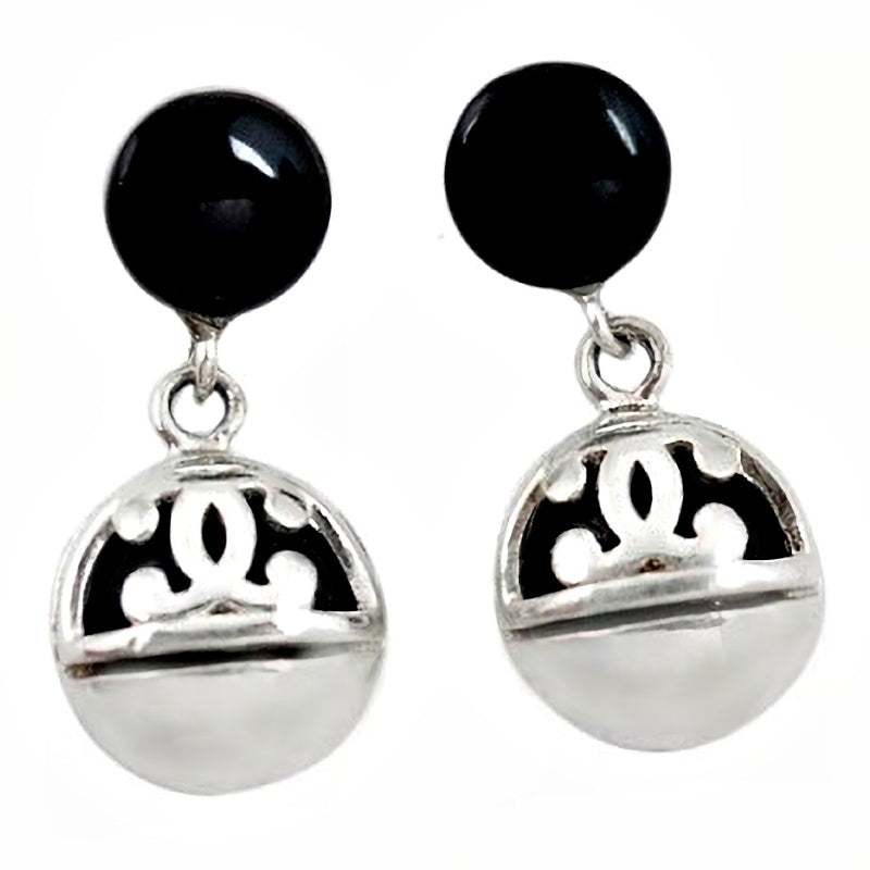 Natural Black Onyx Gemstone .925 Sterling Silver Stud Earrings