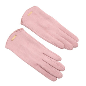 Stylish Women's Warm Inner Fleece Suede Gloves in Six Colours - BELLADONNA