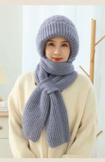 Women's Winter Warm Knitted Fleece-lined Beanie And Scarf in Gorgeous Colours