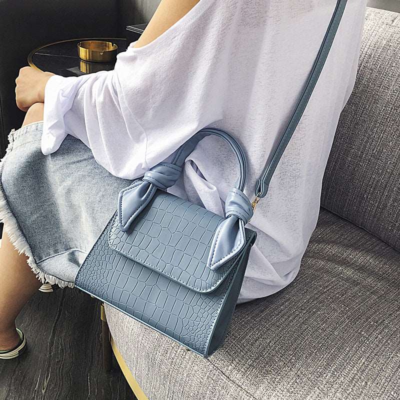 Stylish Day Wear Medium Sized Stone-grained Fashion Handbag in Black, blue Yellow or White