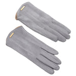 Stylish Women's Warm Inner Fleece Suede Gloves in Six Colours - BELLADONNA