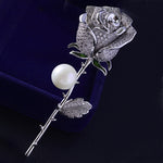 High-grade Temperament Pearl Rose Garment Pin Brooch for Scarves and Shawls - BELLADONNA