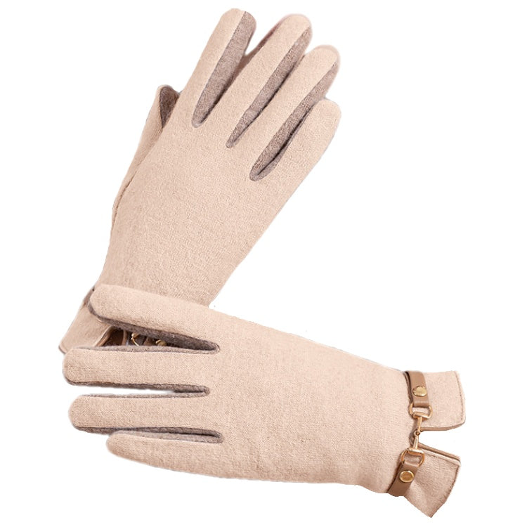 Women's Autumn And Winter Cashmere Gloves with inner Fleece - BELLADONNA