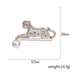 Regal Micro White Zirconia and Pearl Leopard Brooch in Silver or Gold - BELLADONNA