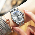 Couples Matching Stainless Steel Genuine Quartz Watch with Butterfly Clasp in Assorted Colour Variants - BELLADONNA