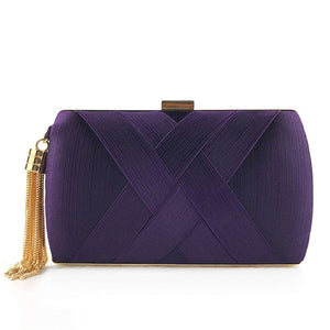 Women's Elegant Dinner Satin Clutch Handbag in Many Gorgeous Colours - BELLADONNA