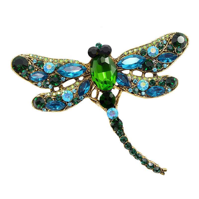 Exquisite Dragonfly with inlaid Crystals and Zirconia Brooch in Six Beautiful Colours - BELLADONNA