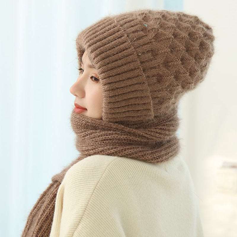 Women's Winter Warm Knitted Fleece-lined Beanie And Scarf in Gorgeous Colours