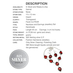 Handmade Garnet Pear Gemstones .925 Silver Necklace and Earrings Set