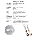 Dainty Mixed Shape Morganite Gemstone .925 Sterling Silver Earrings