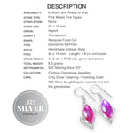 Handmade Pink Mystic Fire Topaz Gemstone .925 Sterling Silver Earrings