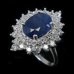 Earth Mined Blue Sapphire Gemstone 925 Sterling Silver Ring Size 7 or O