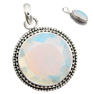 26 cts Fire Opalite Gemstone Solid.925 Sterling Silver Pendant