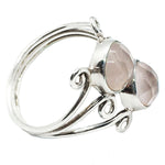 Indonesian- Bali Natural Rose Quartz Gemstone Solid.925 Sterling Silver Ring Size 7 or O