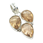 Faceted Morganite Pears Set in .925 Silver Pendant - BELLADONNA