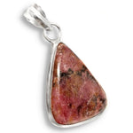 Handmade Natural Rhodonite Gemstone 925 Silver Pendant