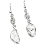 Natural Herkimer Diamond Gemstone Solid .925 Sterling Silver Drop Dangle Earrings