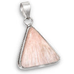 Iceland- Natural Scolecite Gemstone .925 Silver Pendant