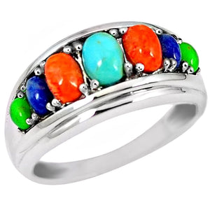 Natural South Western Arizona Turquoise Solid .925 Sterling Silver Ring size 9