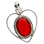 8ct Fire Garnet Gemstone Solid .925 Sterling Silver Pendant