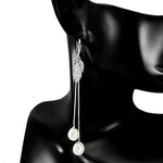 Elegant Creamy White Freshwater Pearl, White Cubic Zirc Solid .925 Sterling Silver Earrings