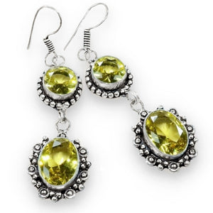 Mixed Shapes Faceted Citrine set in .925 Sterling Silver Earrings