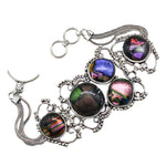 Handmade Fancy Dichroic Glass .925 Silver Bracelet