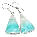 Natural Larimar Gemstone .925 Silver Earrings