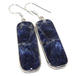 Natural Sodalite Gemstone .925 Silver Earrings