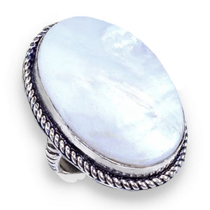 Natural Mother of Pearl .925 Sterling Silver Ring Size 7