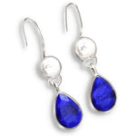 Natural Indian Blue Sapphire Gemstone Solid .925 Sterling Silver Earrings