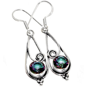 Indonesian Bali - Java Mystic Rainbow Topaz .925 Sterling Silver Earrings