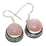 Natural Sunstone Gemstone Antique Style .925 Silver Earrings