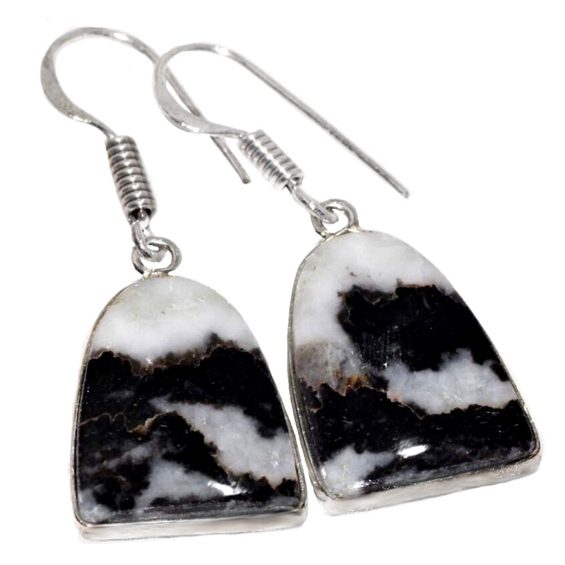 Handmade Natural White Buffalo Turquoise Gemstone .925  Silver Earrings