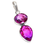 Handmade Mixed Shapes Bi-Colour Tourmaline .925 Silver Pendant